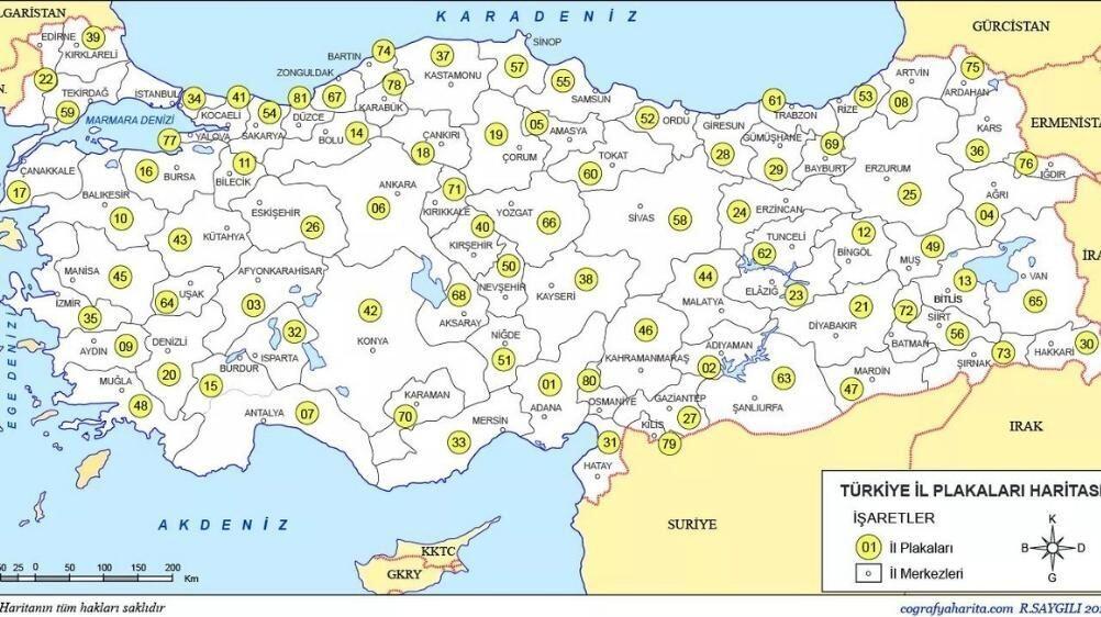 Türkiye Plaka Kodları Plaka Numaraları