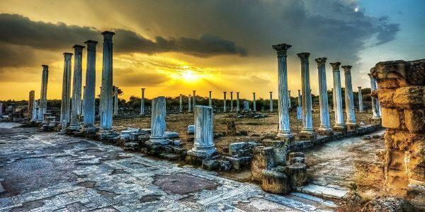 Gine kıbrıs salamis antik kenti