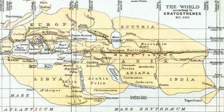 eratosthenesin dünya haritası